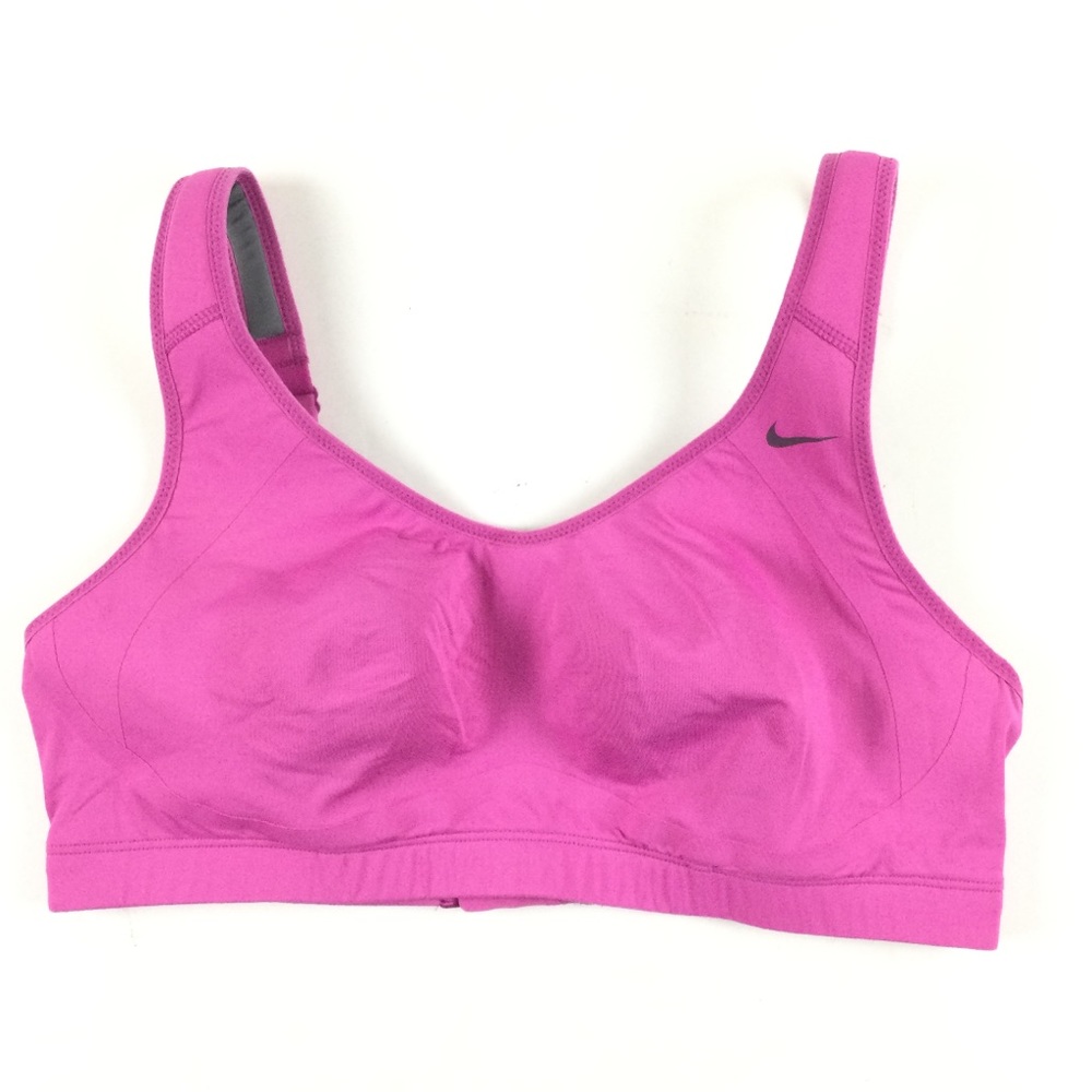 NIKE Scoop Back High Support Sports Bra Magenta Sz 36C
